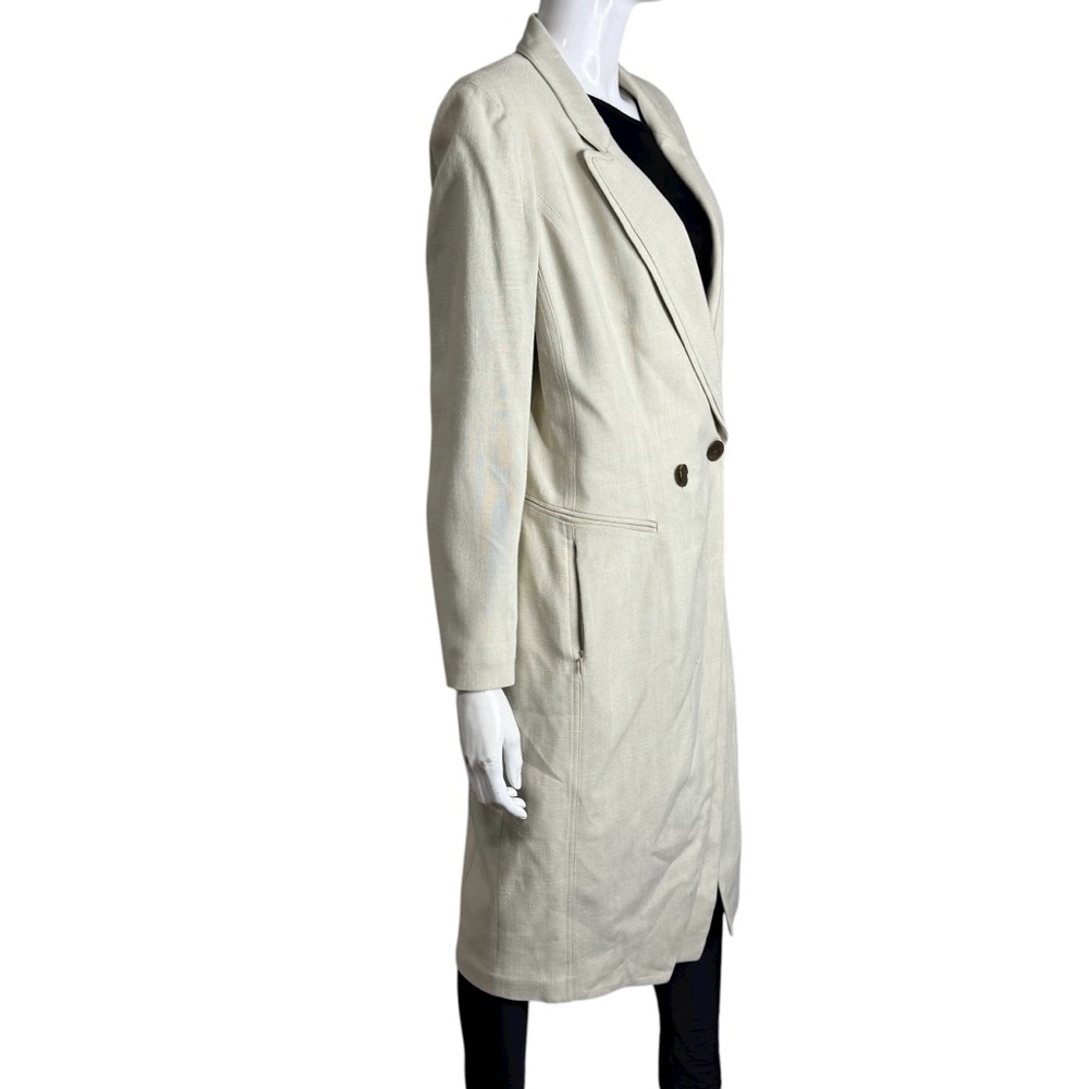 Elie Tahari Light Tan Double Breasted Coat - Picture 4 of 9